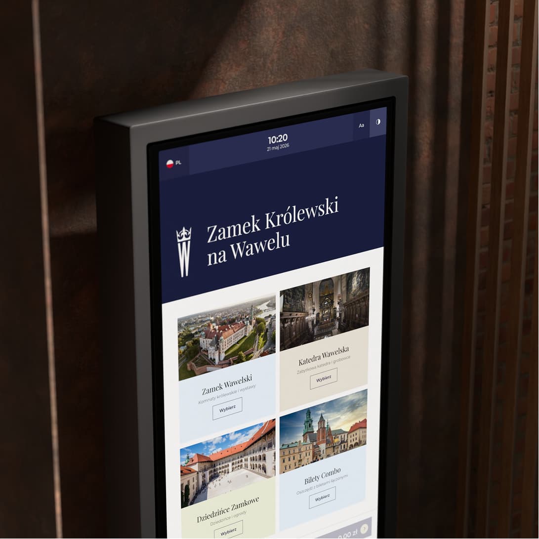 Wawel Castle exhibitions on a ticket kiosk